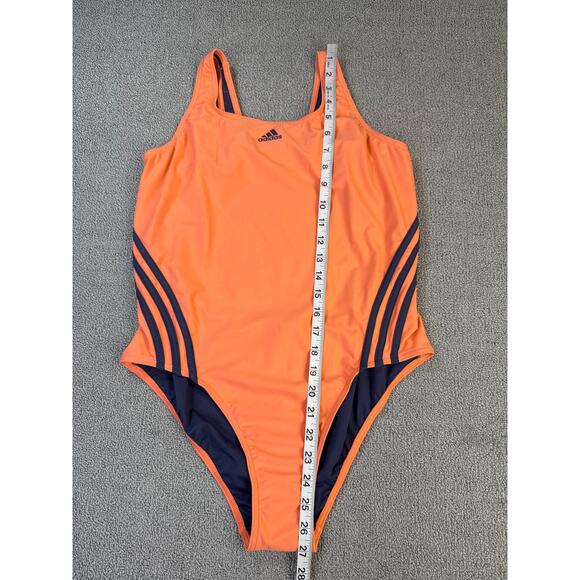 Adidas 3S One Piece Swimsuit Coral Fusion Shadow US Size 16 - Picture 7 of 7
